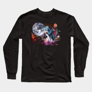 Captain Harlock VS. Moby Dick in the Sea of Stars (CPT. HARDLUCK ALBUM COVER) Long Sleeve T-Shirt